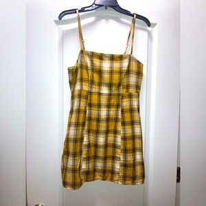 Yellow Plaid Mini dress.